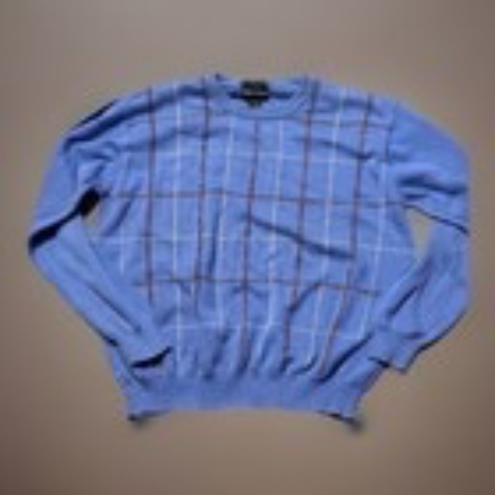 Bolle Golf Men’s Large Knit Blue Striped Casual Pullover Sweater